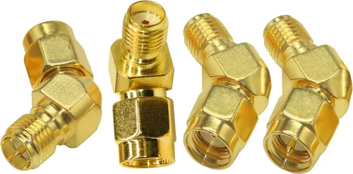 Vista 8 de TUOLNK 45 grados SMA macho/hembra a RP SMA hembra/macho Kit de conector de codo para cable de extensión de antena LTE chapado en oro Conector