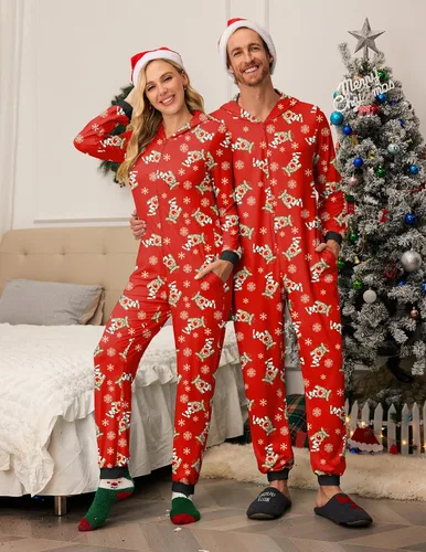 Vista 4 de Ekouaer Conjuntos de pijamas navideños familiares a juego
