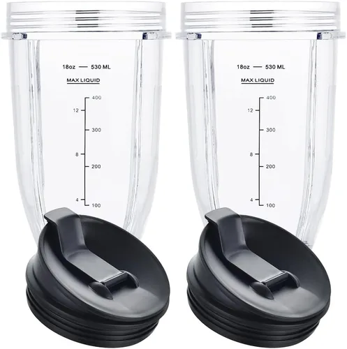 Vista 11 de Vasos de licuadora aptos para Ninja, piezas de repuesto de vasos de 16 onzas con tapas, accesorios de licuadora compatibles con Nutri Ninja Auto IQ