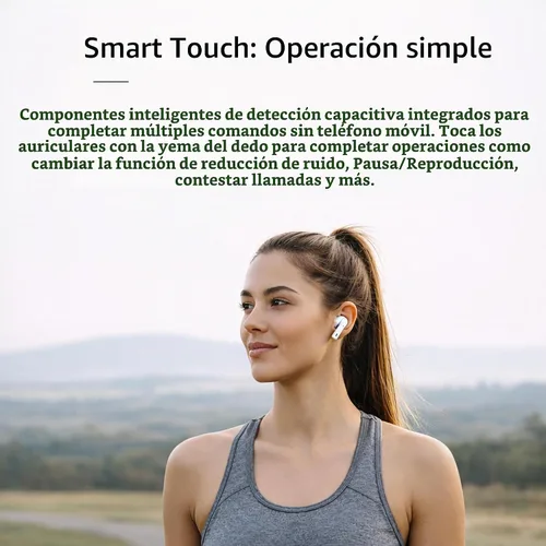 Vista 2 de LEVO Auriculares inalámbricos, cancelación activa de ruido híbrida, Bluetooth 5.3, micrófonos de llamada claros, funda de carga USB-C, color blanco