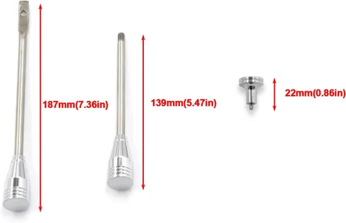 Vista 2 de Kit de Palanca de Señal de Giro Cromada - Perilla de Palanca de Intermitente de Inclinación Compatible con Columnas GM Chevy Buick Oldsmobile