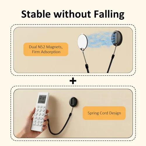 Vista 4 de Soporte magnético de silicona para control remoto con cable de seguridad 3 Negro