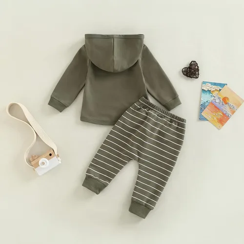 Vista 14 de Conjunto de ropa para niños pequeños, sudadera de retazos, manga larga, pantalones sólidos, para otoño e invierno