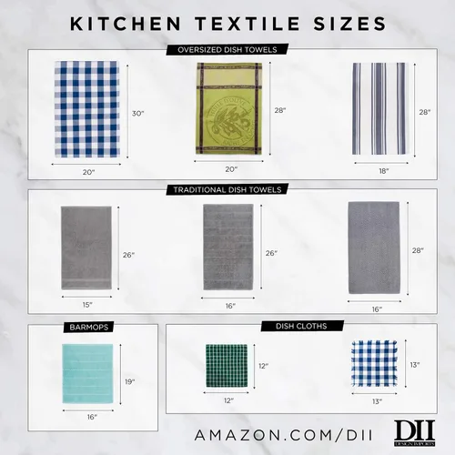 Vista 9 de DII French Check Kitchen Collection - Juego de 6 paños decorativos de algodón de gran tamaño, color negro, 6 piezas