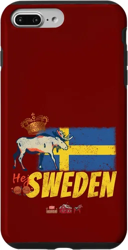 Vista 12 de Funda para iPhone 16 Suecia con bandera vintage y recuerdo de alce