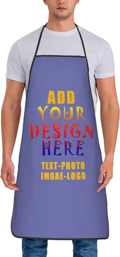 Vista 38 de Delantales personalizados para añadir nombre, logotipo, texto, foto, diseño de imagen, delantal de chef para grandes regalos