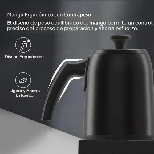 Vista 5 de Hervidor eléctrico de cuello de cisne con control de temperatura de ± 1 ℉ y mantiene el calor para verter sobre café y té, hervir rápidamente, acero