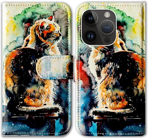 Vista 31 de Bcov Funda para iPhone 15 Pro Max, funda de piel con tapa y soporte para tarjeta y soporte para iPhone 15 Pro Max