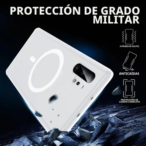Vista 6 de TIANNIUKE Funda magnética para Samsung Galaxy Note 10 Plus, translúcida mate antihuellas, compatible con MagSafe, ajuste delgado, a prueba de Blanco