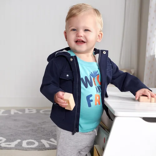 Vista 5 de Gerber Chaqueta de sarga de algodón con capucha para bebé (niño pequeño)