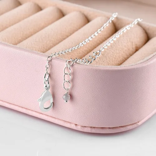Vista 4 de YANARA Pulsera de tobillo para mujer, piedra de nacimiento natural, cuentas de piedras preciosas, tobillera delicada hecha a mano de 9 pulgadas +