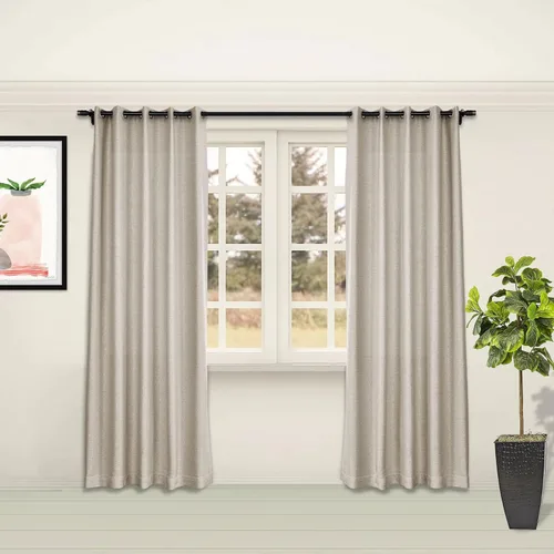 Vista 11 de Frelement Cortinas opacas de lino natural, paneles de cortinas con ojales para sala de estar, cortinas con aislamiento térmico, 52 pulgadas de ancho