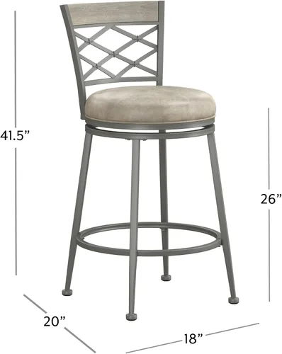 Vista 3 de Hillsdale Hutchinson Taburete giratorio para mostrador, peltre