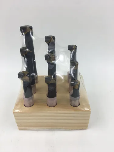 Vista 2 de Mini juego de soporte de poste de herramienta de cambio rápido+9 unids 3/8 barra de taladrado+3/8 "5 piezas de insertos de carburo indexables Juego