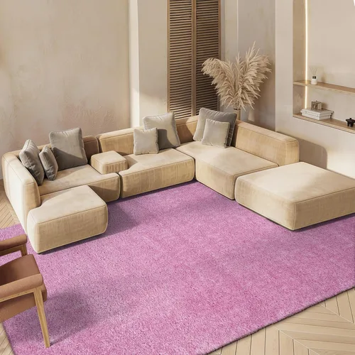 Vista 23 de SAFAVIEH Colección August Shag - Alfombra de área de 6 x 9 pies, color lila, diseño sólido, no desprende pelusa y de fácil cuidado, grosor de 1.2