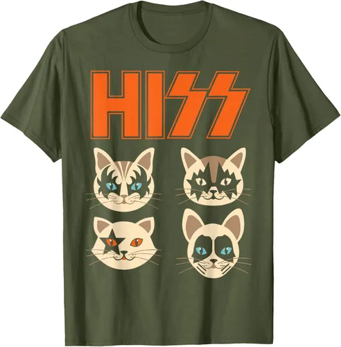 Vista 76 de Camiseta Hiss Funny Cats Kittens Rock Rockin, Negro