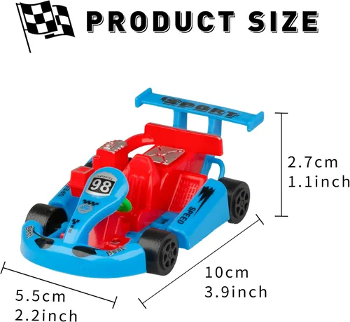 Vista 2 de PROLOSO Pull Back Go Kart - Coches de carreras impulsados por fricción para niños, regalos de fiesta de cumpleaños, bolsas de regalo, premios