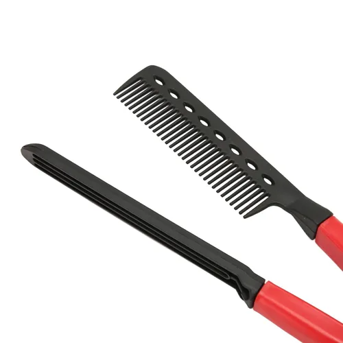 Vista 6 de Peine alisador de cabello, 3 piezas portátil multiusos en forma de V peine recto para cabello anudado