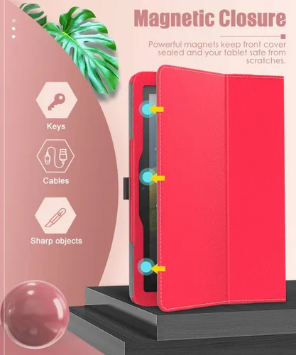 Vista 6 de MoKo - Funda compatible con la tablet Kindle Fire HD 8 y 8 Plus (10ª generación, versión de 2020), funda de soporte plegable y diseño delgado