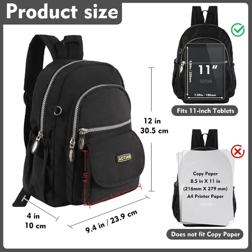 Vista 3 de AOTIAN Mini nailon impermeable mujeres Mochilas Casual ligera fuerte pequeño packback Daypack para las niñas Ciclismo Senderismo camping viajes al