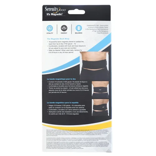 Vista 6 de SERENITY2000 - Envoltura magnética de terapia para espalda baja - Soporte lumbar ajustable para ciática y alivio del dolor - 16 x 1100 imanes Gauss