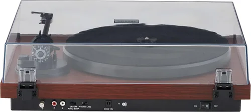 Vista 5 de Crosley C6B-MA tocadiscos Bluetooth con accionamiento por correa con brazo de tono ajustable, caoba