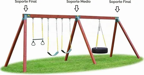 Vista 4 de Eastern Jungle Gym 2 soportes Easy 1-2-3 A-Frame y 1 soporte medio, verde