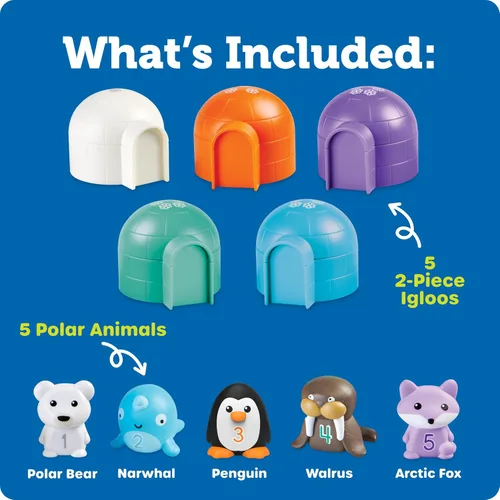 Vista 6 de Learning Resources Sort & Seek - Animales polares - 15 piezas, a partir de 18 meses, actividades de aprendizaje para niños pequeños, juguetes