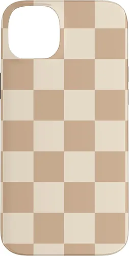 Vista 29 de Funda de tablero de ajedrez marrón beige claro para iPhone 14 Pro