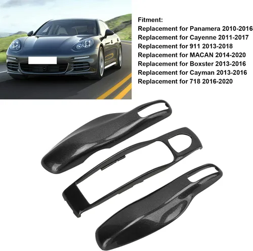Vista 2 de Fydun Coche Key Fob Cover Shell Protector Key Fob Cover Assembly 3 Piezas para Panamera Cayman 911 718()
