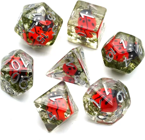 Vista 20 de Cusdie 8 dados DND, juego de dados poliédricos rellenos de animales, juego de dados de animales para juegos de rol, dados D&D