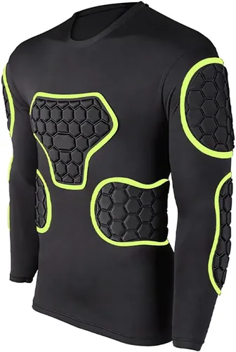 Vista 6 de Conjunto de equipo de protección de fútbol acolchado para hombre, traje de entrenamiento para fútbol, baloncesto, paintball, protector de costillas