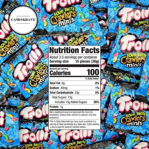 Vista 2 de SourBrite Crawlers Minis - Gusanos de gomita de caramelo, sabores afrutados dulces y picantes, bolsas envueltas individualmente, caramelos surtidos