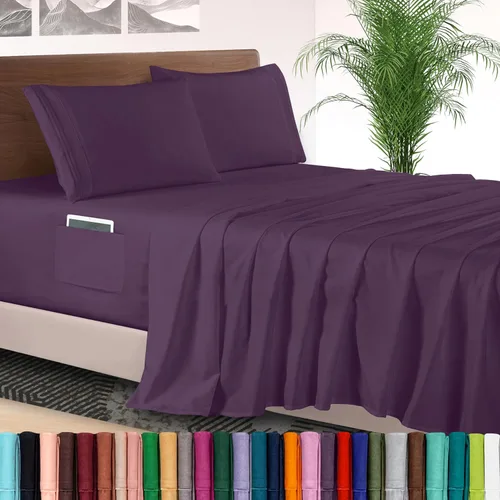 Vista 14 de Elegant Comfort - Juego de sábanas de lujo de 4 piezas - Ropa de cama de lujo de 1500 hilos, calidad de hotel prémium, microfibra, resistente a