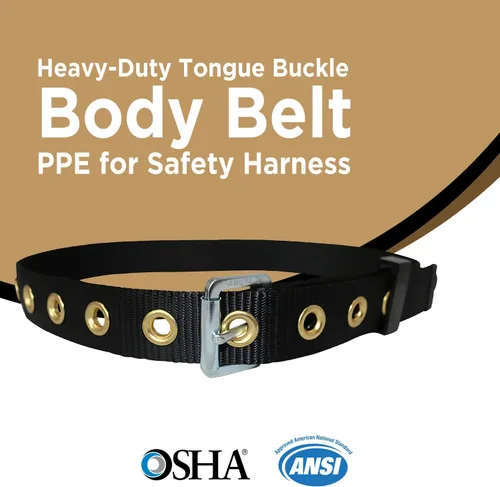 Vista 2 de AFP Tongue Buckle Body Harness, Heavy-Duty Tool Safety Belt, Construction Fall-Protection (OSHA/ANSI)