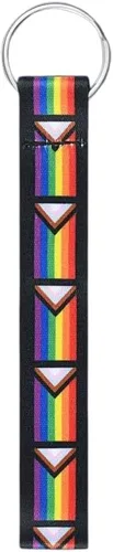 Vista 5 de Paquete al por mayor LGBTQ Pride Flag Lanyard Llaveros - Llaveros de arco iris para llaves de coche, regalos de orgullo, accesorios y eventos LGBTQ+