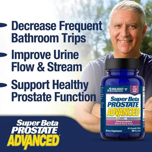 Vista 5 de SUPER BETA PROSTATE Advanced Chewables - Suplemento de apoyo de próstata para la salud masculina (60 masticables, 1 botella)
