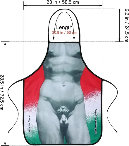 Vista 2 de Cabilock Delantal de cocina novedoso para hombre, divertido delantal de estatua de David para adultos para asar a la parrilla, hornear, cocina