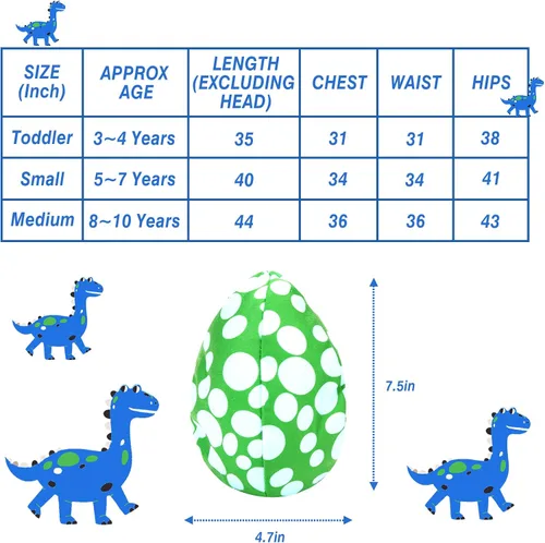 Vista 2 de Dinosaur Costume for Kids, Halloween Costumes for Toddlers Boys Girls, T-Rex Costume for Halloween Trick or Treating