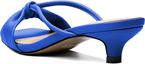 Vista 5 de Zamikoo Sandalias de tacón para mujer, sandalias cuadradas de tacón abierto, sandalias de tacón bajo con lazo para vestido, boda, zapatos de tacón