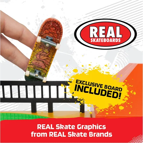 Vista 11 de Tech Deck, Quarter Bowl Ruckus X-Connect Park Creator, juego de rampas personalizable y construible con monopatín de dedos exclusivo, juguete