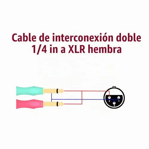 Vista 4 de XLR hembra a 0.250 in 1/4 pulgadas mono macho audio Y cable divisor en Y, doble 0.250 in 1/4" macho a XLR hembra 3Pin micrófono convertidor de audio