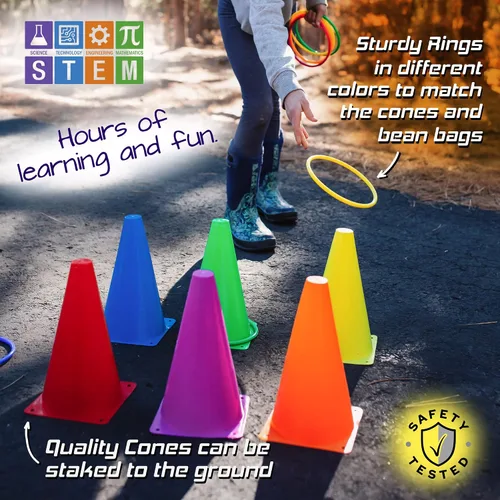 Vista 4 de Nuevo lanzamiento de anillos de rebote - Carrera de obstáculos 4 en 1 y juegos de carnaval para niños - Actividades divertidas en el patio trasero