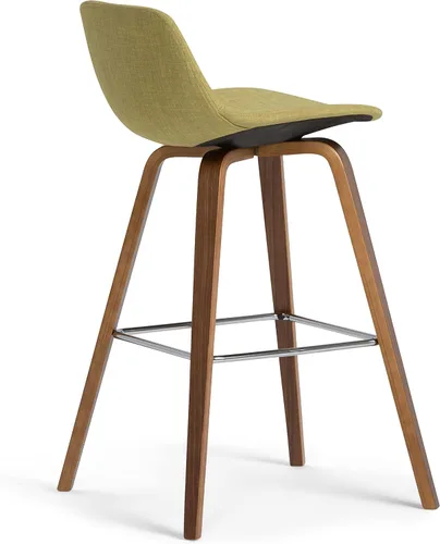 Vista 4 de SIMPLIHOME Randolph Taburetes de mostrador (juego de 2) taburetes de bar tapizados de madera curvada de 28 pulgadas de altura del asiento en tela