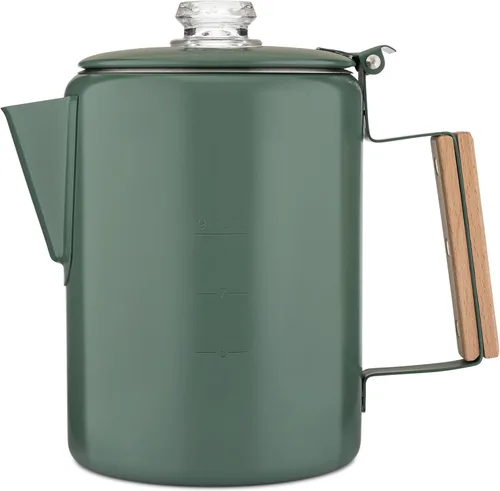 Vista 6 de COLETTI Bozeman Blue Percolator Cafetera — Cafeteras de Camping — La Percoladora Favorita para Camping — SIN Aluminio o Plástico [9 tazas, Azul]