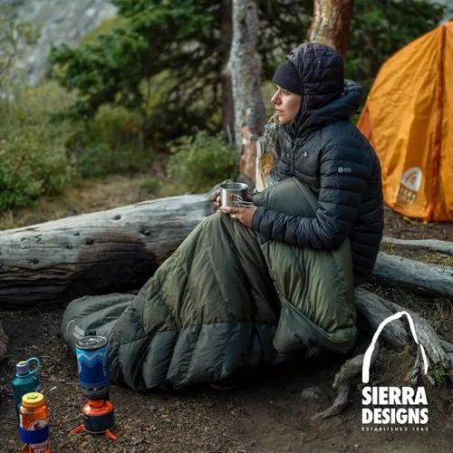 Vista 8 de Sierra Designs Cloud - Saco de dormir de 20 grados DriDown ultraligero sin cremallera para mochileros y camping