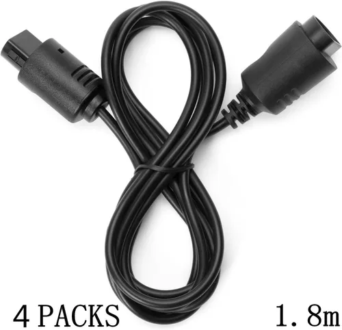 Vista 2 de Paquete de 4 cables de extensión de 6 pies de largo para Nintendo 64 N64