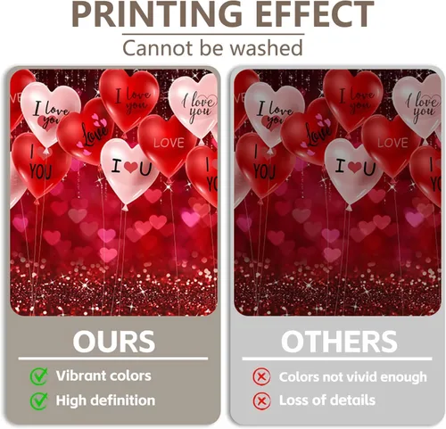 Vista 6 de Telón de fondo para el día de San Valentín de 15 x 8 pies para fotografía, corazones de amor, fondo brillante con purpurina para amantes, decoración