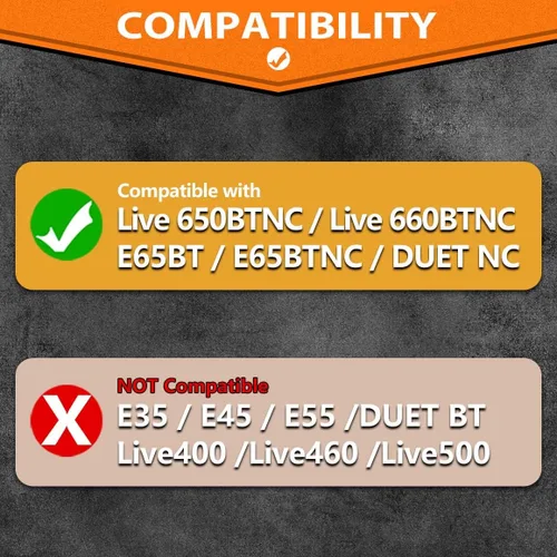 Vista 2 de Live 650 BTNC E65BTNC - Almohadillas de repuesto compatibles con JBL E65 E65BTNC/ Duet NC/Live 650BTNC/Live 660 BTNC Headphones I de repuesto