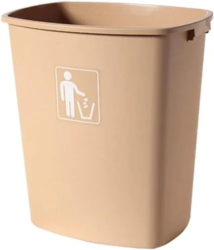 Vista 5 de Botes de basura comerciales de plástico Brute sin tapa, para laboratorio, oficina, saneamiento, basura (color beige, 30 litros)